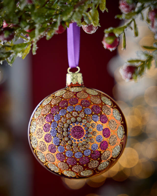 Glitter Mandala Ball Ornament